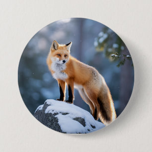 Macaron Rond 7,6 Cm Majestic Winter Fox photographie