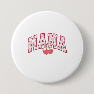 Macaron Rond 7,6 Cm Mama est 2025 Fête des Mères Coquette arc