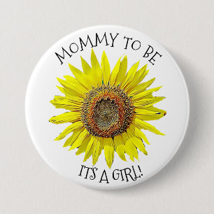 Macaron Rond 7,6 Cm Maman à être, SON un baby shower de tournesol de