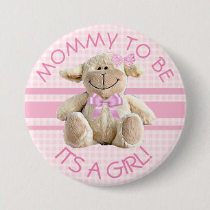 Macaron Rond 7,6 Cm Maman doit être Lamb Baby shower Bouton