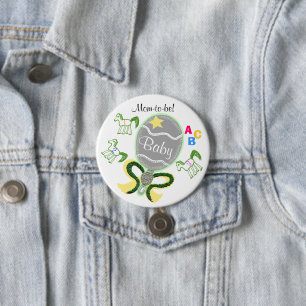 Macaron Rond 7,6 Cm Maman doit être l'étoile jaune Chevaux Baby shower