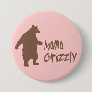 Macaron Rond 7,6 Cm Maman Grizzly