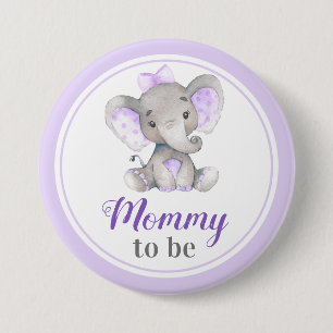 Macaron Rond 7,6 Cm Maman pour être bébé fille Eléphant Douche Nouvell