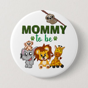 Macaron Rond 7,6 Cm Maman Pour Être Maman Jungle Safari Baby shower An