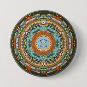 Macaron Rond 7,6 Cm Mandala Pin