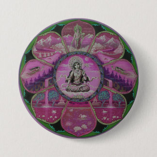 Macaron Rond 7,6 Cm Mandala Tara de déesse
