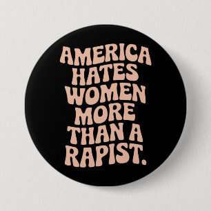 Macaron Rond 7,6 Cm Manifestante féministe anti-Trump anti-MAGA 