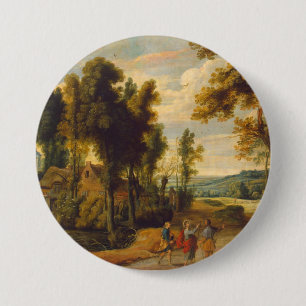 Macaron Rond 7,6 Cm Marche Pour Emmaüs Avec Christ