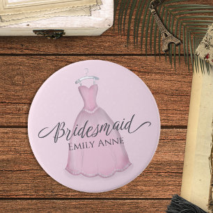 Macaron Rond 7,6 Cm Mariage Bridesmaid Favoriser Robe Vintage Rose