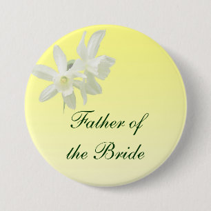 Macaron Rond 7,6 Cm Mariage floral jaune père de la mariée