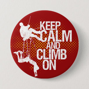 Macaron Rond 7,6 Cm Maroon Gardez le calme et grimpez sur le bouton Es