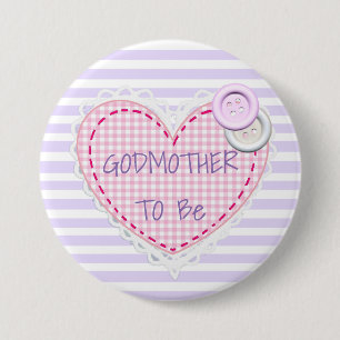 Macaron Rond 7,6 Cm Marraine à être bouton piqué de baby shower de