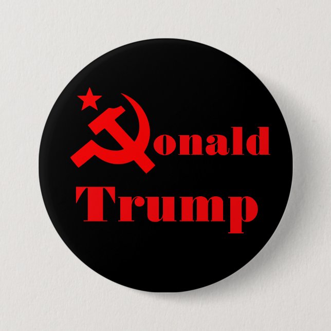 Macaron Rond 7,6 Cm Marteau et faucille "Donald Trump" (Devant)