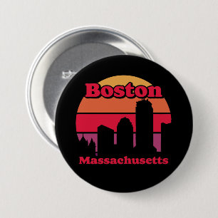 Macaron Rond 7,6 Cm Massachusetts vintages de Boston