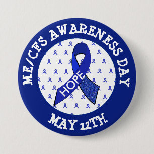 Macaron Rond 7,6 Cm ME/CFS syndrome conscience jour bouton de ruban du