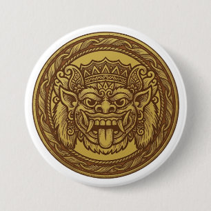Macaron Rond 7,6 Cm Médaille du Barong couronné