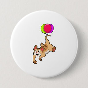Macaron Rond 7,6 Cm Meerkat avec ballon