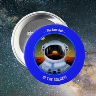 Macaron Rond 7,6 Cm Meilleur papa dans le bouton Galaxy