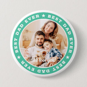 Macaron Rond 7,6 Cm Meilleur Papa Jamais Étoile Moderne Photo Personna