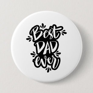 Macaron Rond 7,6 Cm Meilleur papa jamais texte noir et blanc