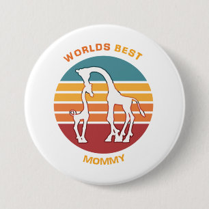 Macaron Rond 7,6 Cm Meilleure maman du monde, Giraffes
