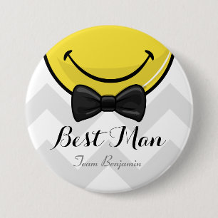 Macaron Rond 7,6 Cm Meilleurs hommes de sourire épousant le bouton