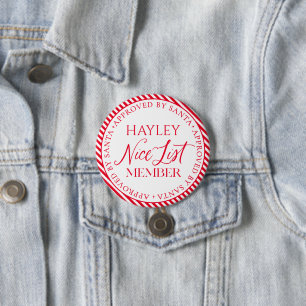 Macaron Rond 7,6 Cm Membre De La Liste De Nice Approuvé Par Père Noël 
