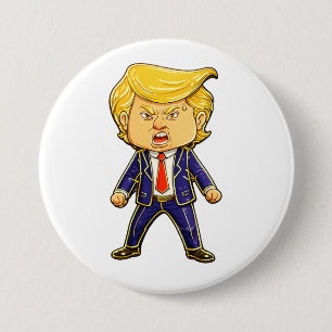 Macaron Rond 7,6 Cm Meme Épingle Trump Heureux Art Pop Trump En Colère