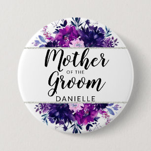 Macaron Rond 7,6 Cm Mère florale enchantée de la chambre Monogrammé