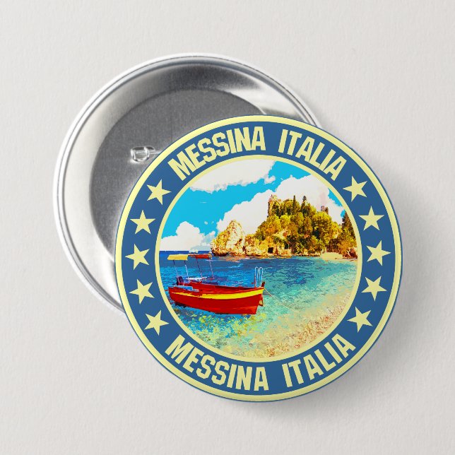 Macaron Rond 7,6 Cm Messine (Devant & derrière)