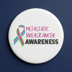 Macaron Rond 7,6 Cm Metastatic Breast Cancer Awareness