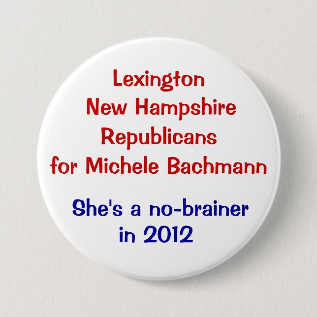 Macaron Rond 7,6 Cm Michele Bachmann Lexington New Hampshire (Devant)