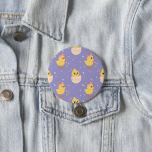Macaron Rond 7,6 Cm Mignon poussin de Pâques avec motif transparent à
