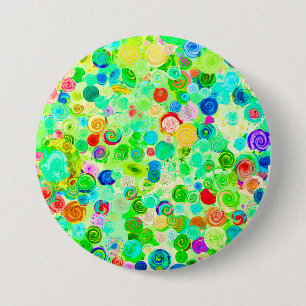 Macaron Rond 7,6 Cm Mignons motifs de cosmos en spirale colorés