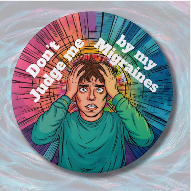 Macaron Rond 7,6 Cm migraine migraine migraine (Créateur téléchargé)