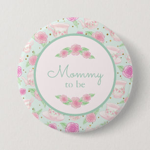 Macaron Rond 7,6 Cm Mint Gold Tea Party maman pour être Baby shower