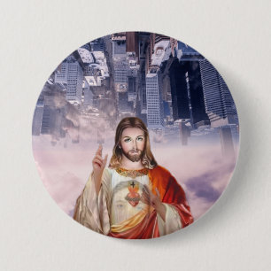 Macaron Rond 7,6 Cm Miséricorde divine, Saint Faustina, Jésus Je fai