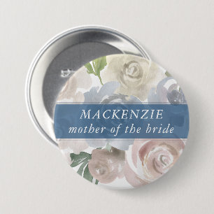 Macaron Rond 7,6 Cm Modèle floral poussiéreux   Muted Pastel Wedding P