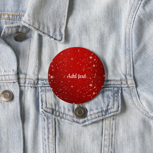 Macaron Rond 7,6 Cm Modèle - Noël Red Twinkle (En situation)