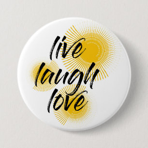 Macaron Rond 7,6 Cm Modern, cheerful, trendy design Live Laugh Love