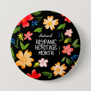 MACARON ROND 7,6 CM MOIS DU PATRIMOINE HISPANIQUE NATIONAL