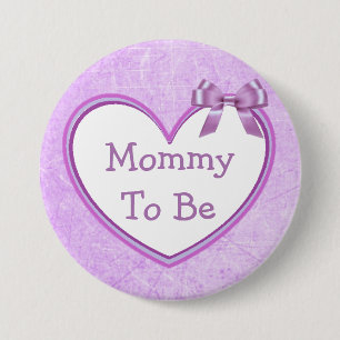 Macaron Rond 7,6 Cm Mommy to be Purple Baby Shower Button