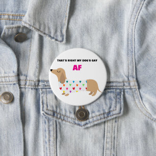 MACARON ROND 7,6 CM MON CHIEN EST GAI