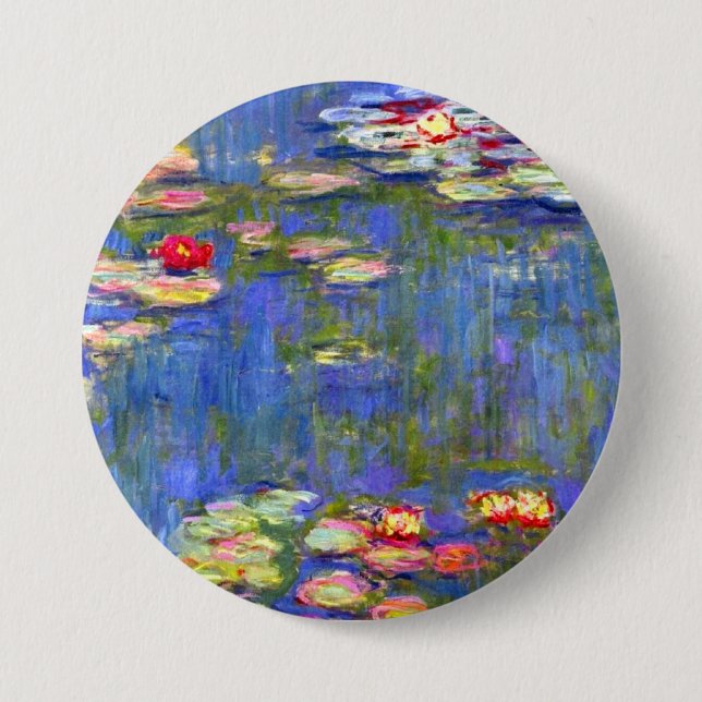 Macaron Rond 7,6 Cm Monet Water Lilies (Devant)