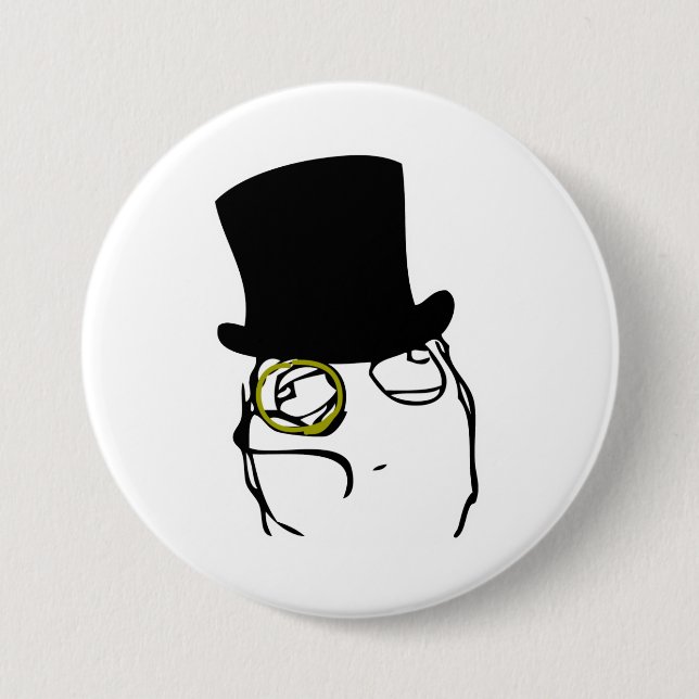 Macaron Rond 7,6 Cm Monsieur avec un monocle (Devant)