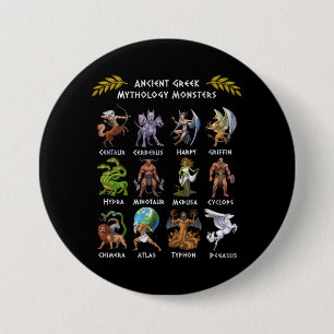 Macaron Rond 7,6 Cm Monstres de mythologie grecque antique