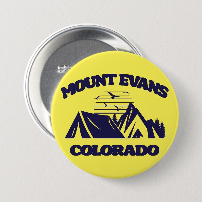 Macaron Rond 7,6 Cm Mont Evans, Colorado (Devant & derrière)