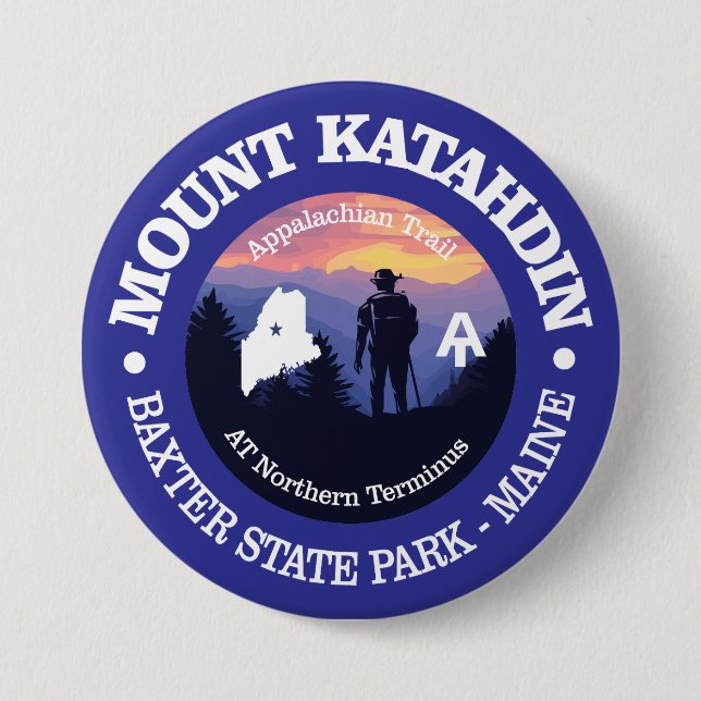 Macaron Rond 7,6 Cm Mont Katahdin (rd2) (Devant)