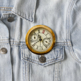 Macaron Rond 7,6 Cm Montre à vapeur industrielle vintage