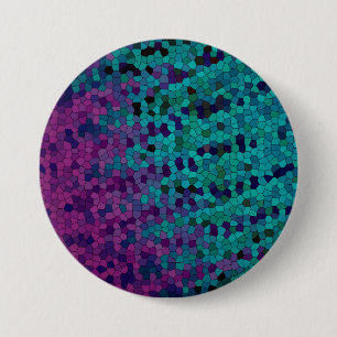 Macaron Rond 7,6 Cm Mosaïque bleu turquoise Turquoise et violet